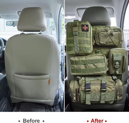 Tactical Truck Organizer Back Seat Storage Car Seat Storage Bag Molle Panels with Compartments Molle Bag